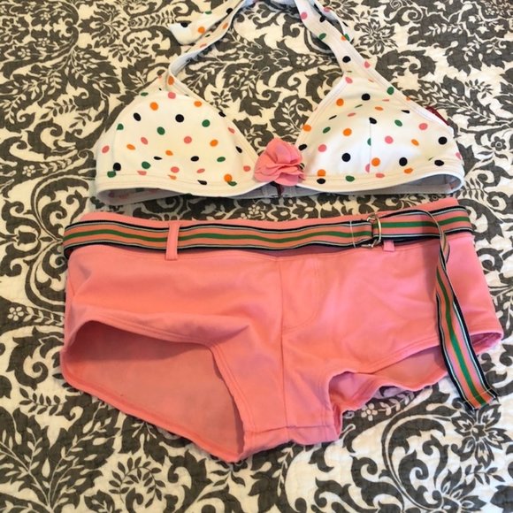 Jantzen Ruby polka dot belted retro bikini - Picture 1 of 13